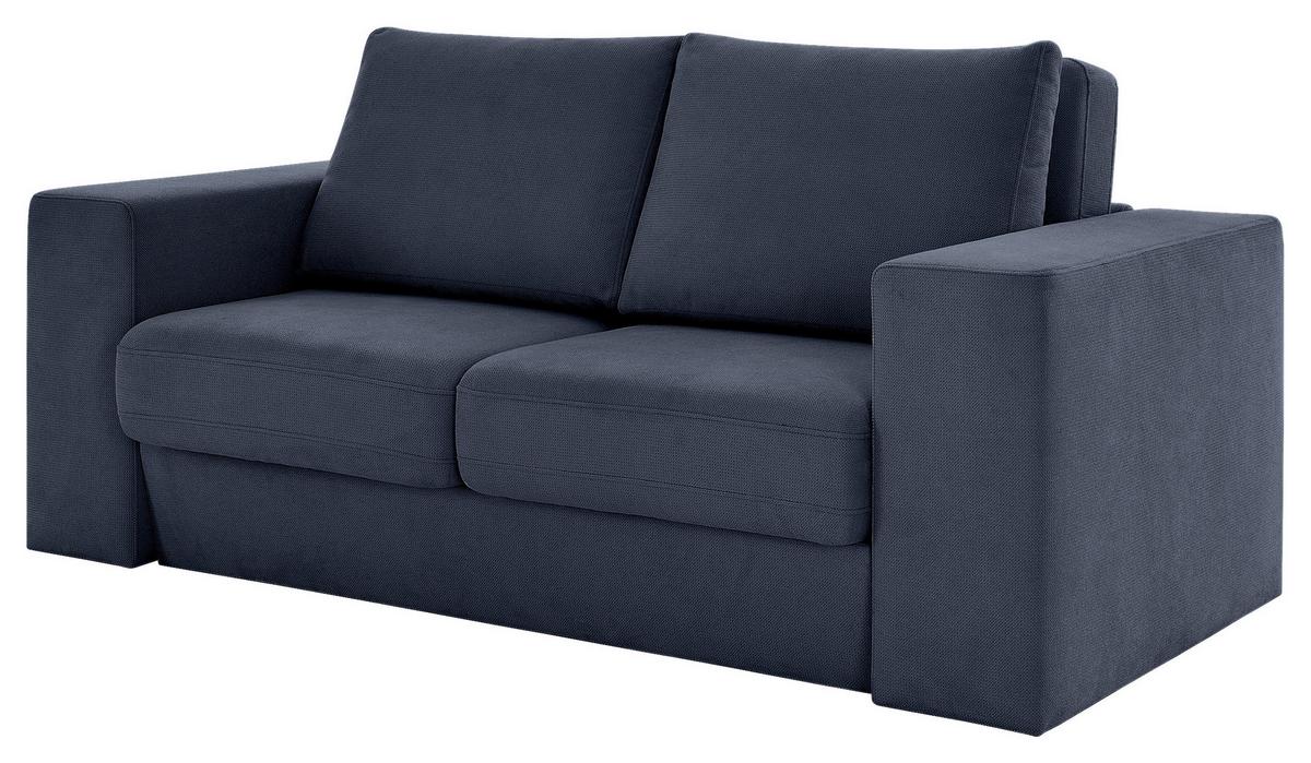 Viersitzer-Sofa Looks V-1 - Eichefarben/Dunkelblau, Design, Textil (252/96/107cm) - LOOKS by W.Joop