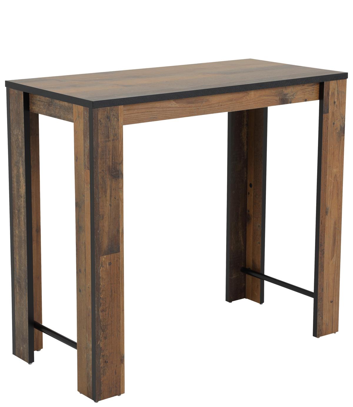 Bartisch Frieda Schwarz/dunkelbraun - Dunkelbraun/Schwarz, MODERN, Holzwerkstoff/Metall (120/58/108cm) - MID.YOU