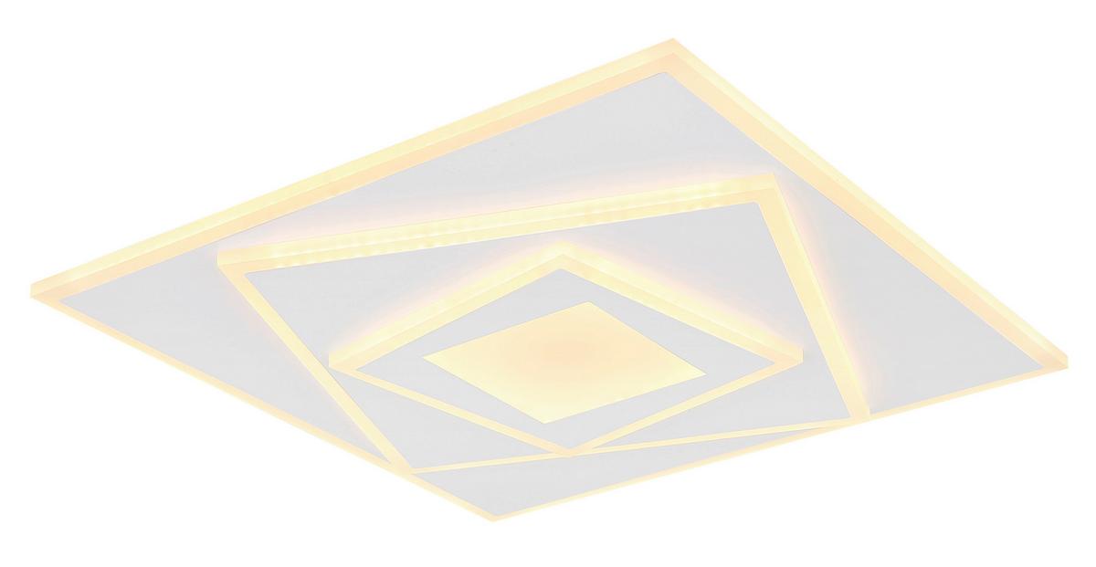 Led-deckenleuchte 48539-24 - Opal/Weiß, Design, Kunststoff/Metall (40/40/5,4cm) - Globo