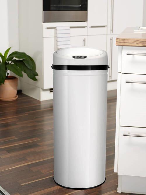 ODPADKOVÝ KÔŠ IR SENSOR - WHITE - 42L - čierna/biela, Trend, kov/plast (31/31/79,5cm) - Echtwerk