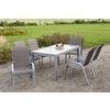 Gartensessel Stapelbar Amalfi Aluminium / Polyester - Taupe/Silberfarben, KONVENTIONELL, Textil/Metall (56/97/76cm) - Gardenson