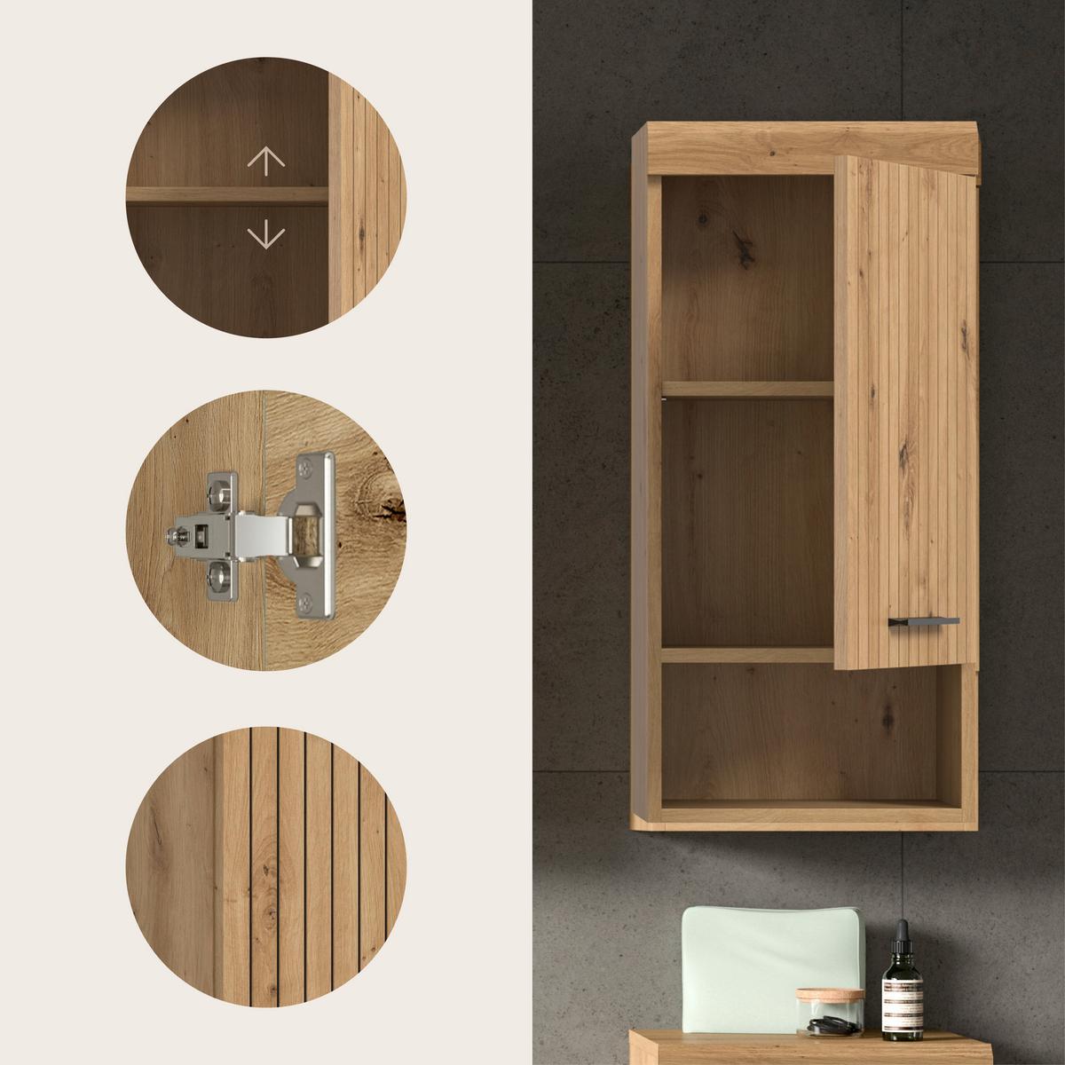 Hängeschrank Scout Eiche Artisan Dekor B: 37cm - Eiche Artisan, Trend, Holzwerkstoff (37/79/24cm) - MID.YOU