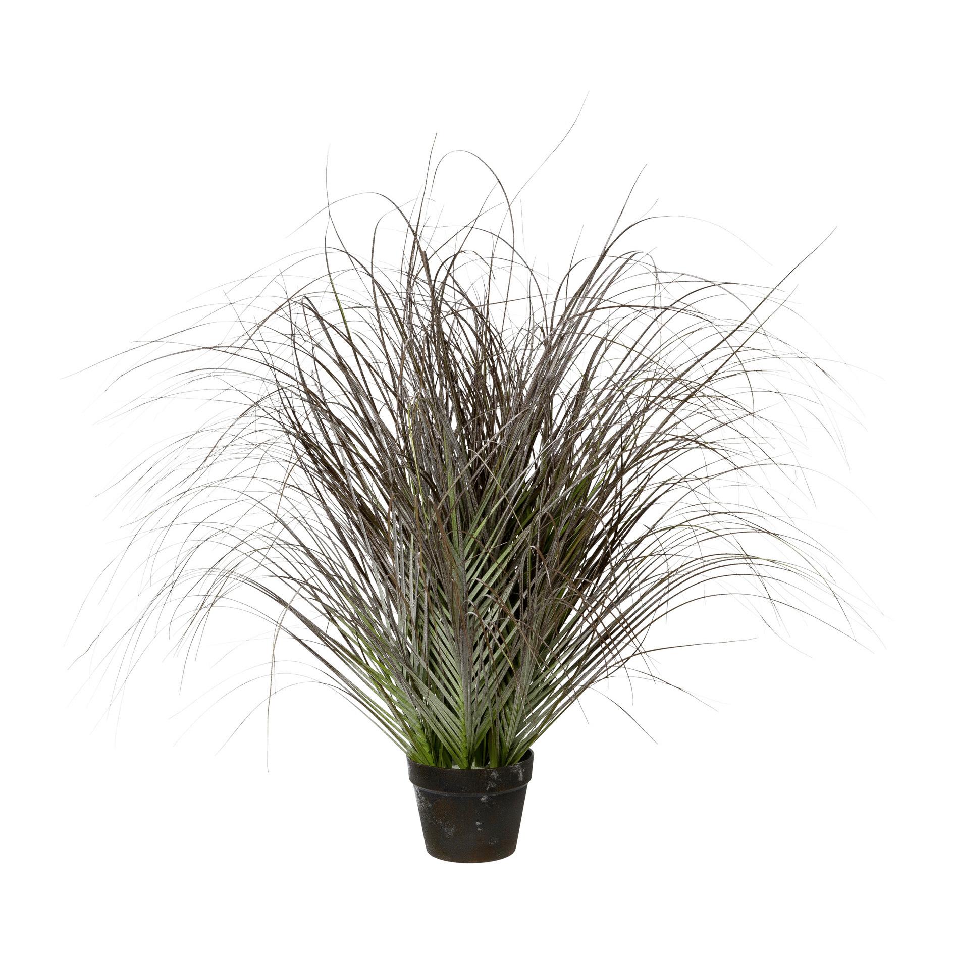 Kunstpflanze Schilfgras Grün H: 95 cm mit Topf - Schwarz/Grün, Trend, Kunststoff (95cm) - MID.YOU