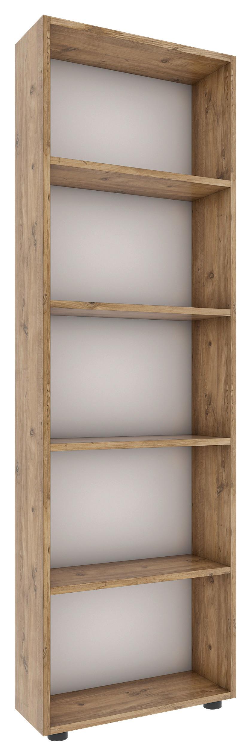 Regal Bulas Honigeiche Dekor B: 56cm - Honigeiche/Schwarz, Basics, Holzwerkstoff (56/169/20cm) - MID.YOU