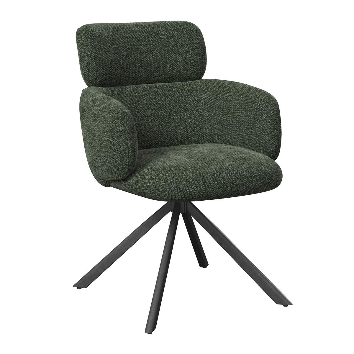 ŽIDLE S PODRUČKAMI LIORA - černá/zelená, Moderní, kov/textil (57,5/84/61cm) - Bessagi Home