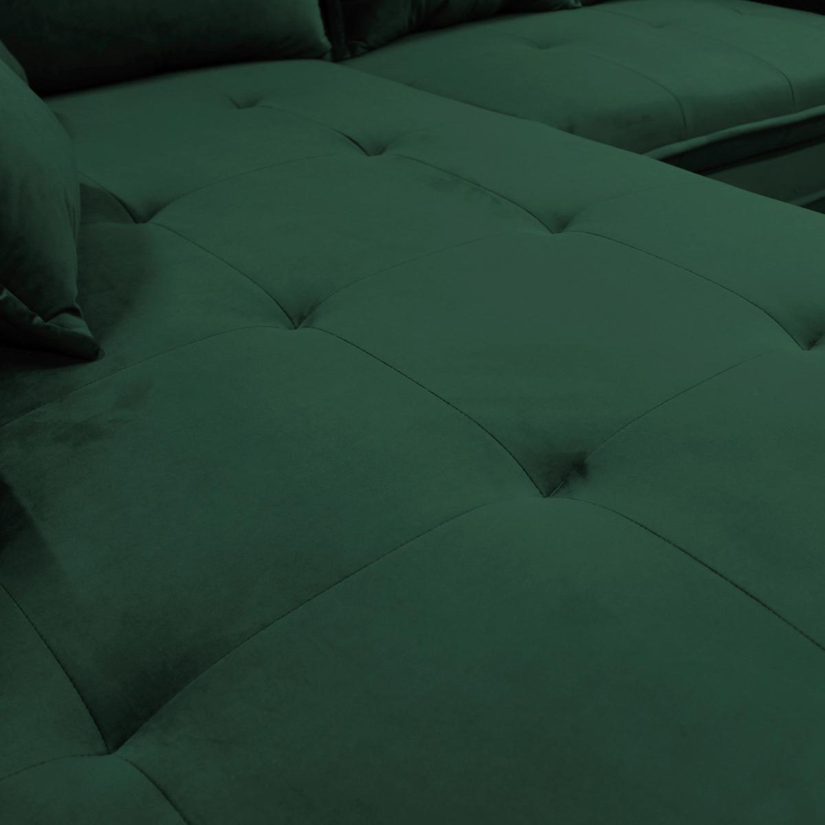 Ecksofa Mit Schlaffunktion Bello Mit Kissen Grün - Schwarz/Grün, Design, Textil (187/277cm) - Livetastic