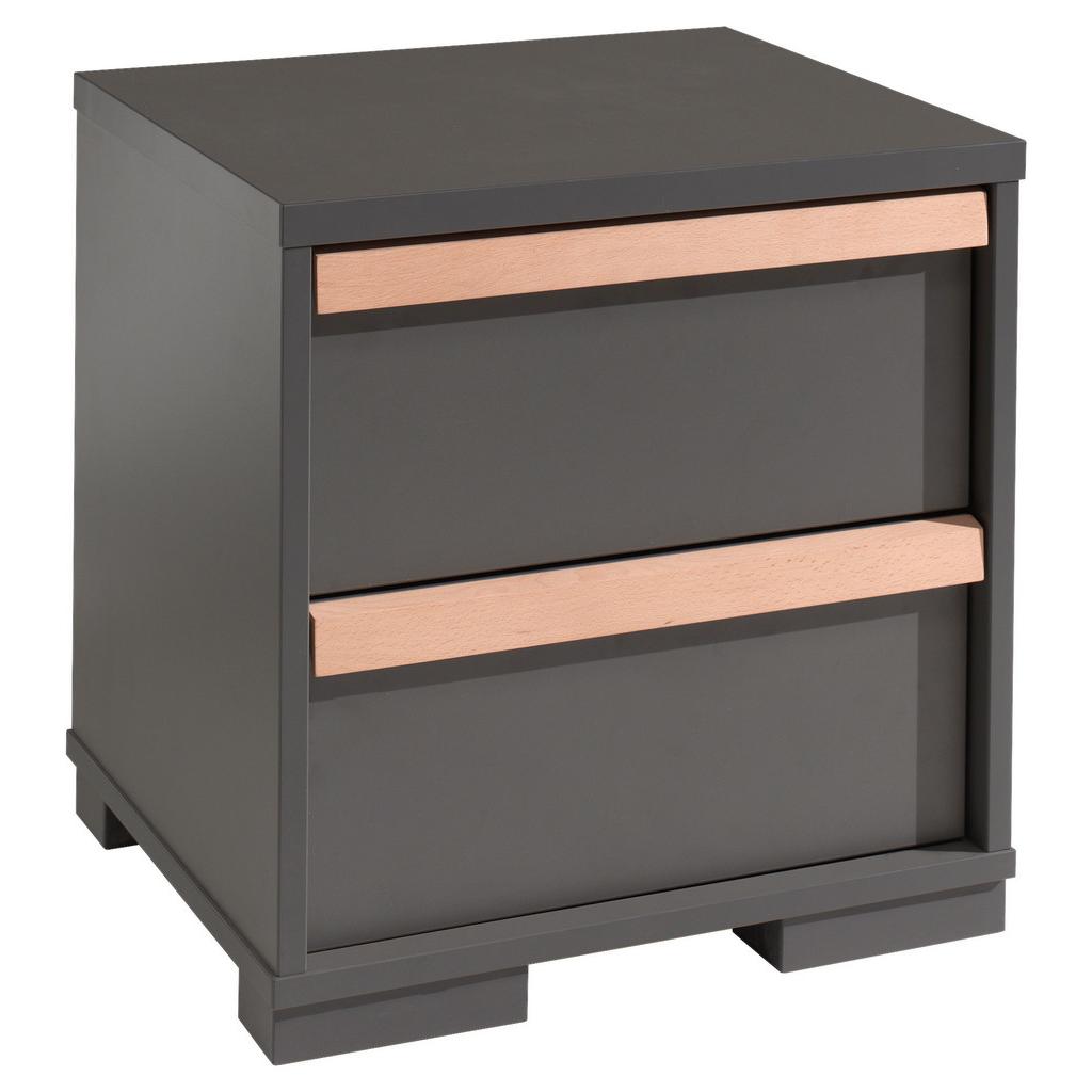 Nachtkästchen London B: 48,1 cm Anthrazit