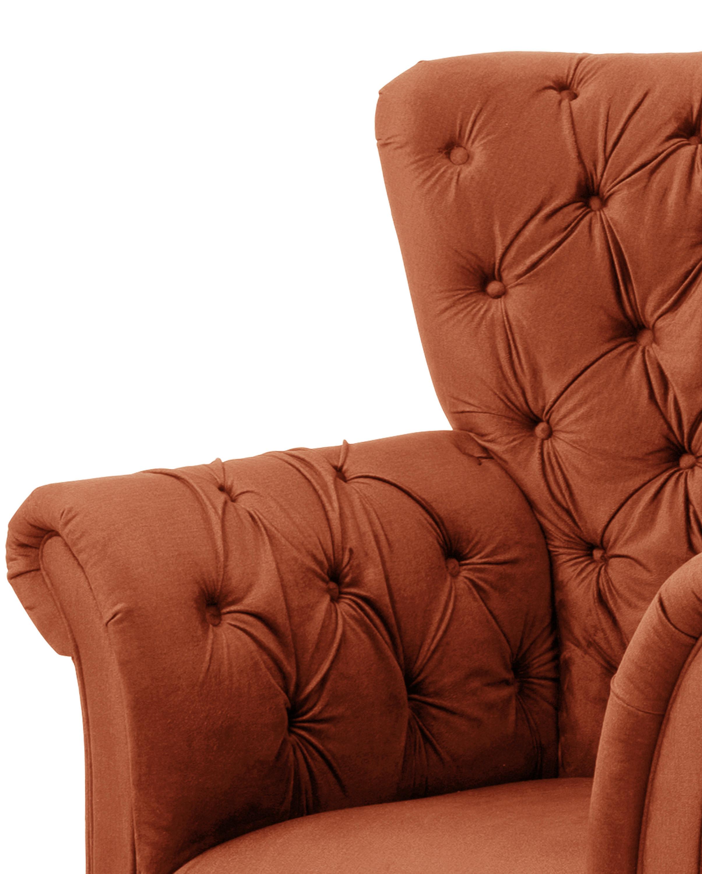Ohrensessel Cupido - Rostfarben/Schwarz, Design, Textil (96/112/86cm) - MID.YOU