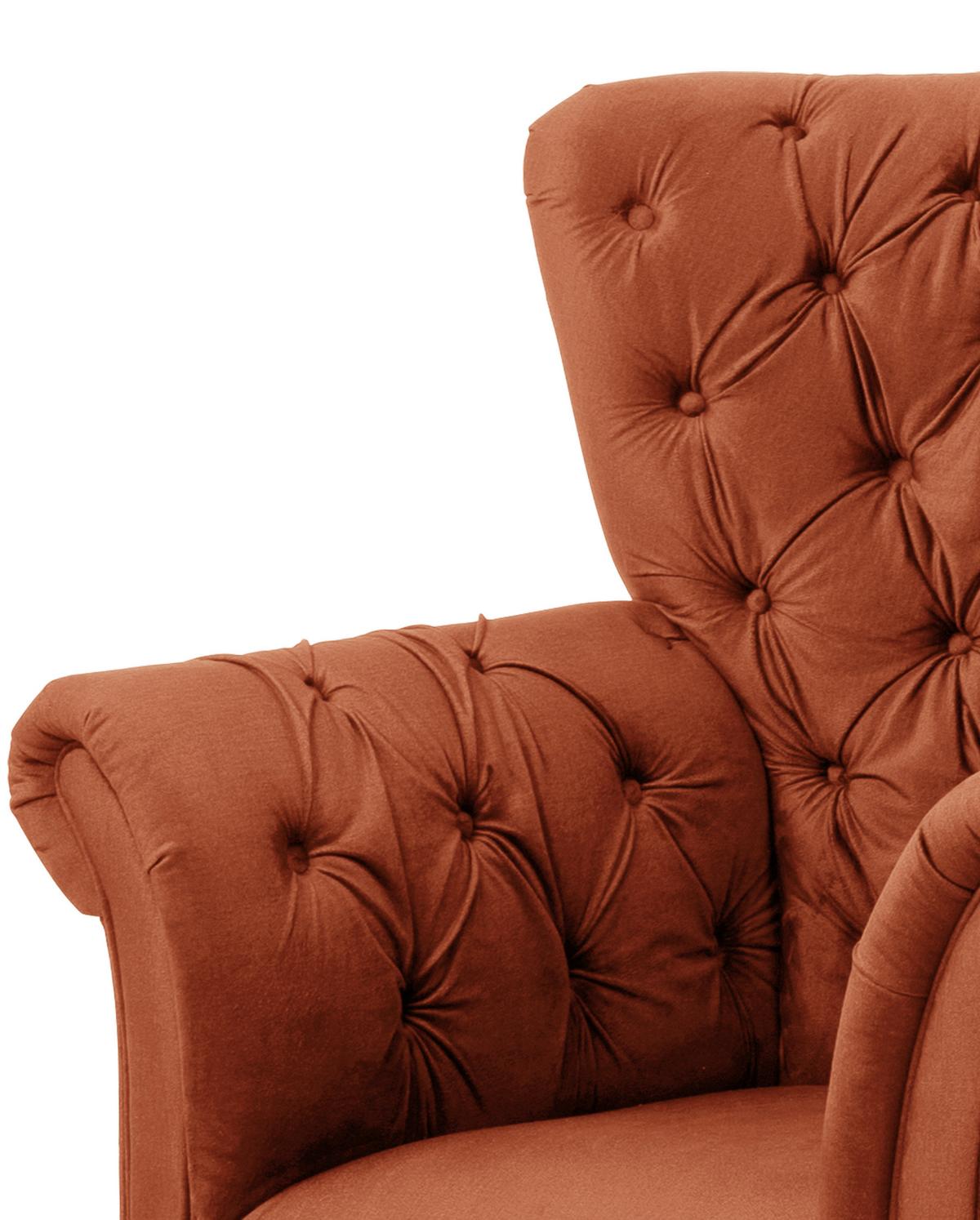 Ohrensessel Cupido - Rostfarben/Schwarz, Design, Textil (96/112/86cm) - MID.YOU