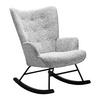 Hojdacie kreslo ROCK, svetlosivé buklé, max. 140 kg - čierna/biela, Modern, kov/drevo (66/90/77cm) - Mömax