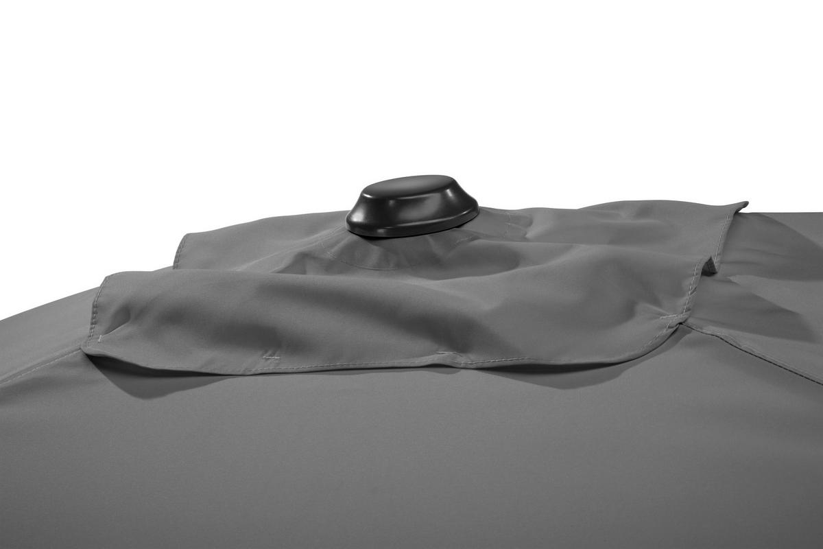 Sonnenschirm Cordoba BxHxT: 150x231x230 cm Anthrazit - Eichefarben/Anthrazit, Basics, Textil/Metall (150/231/230cm) - Schneider