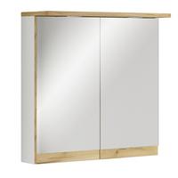 Tükrös Szekrény Cosila - méztölgy színű/fehér, Trend, faalapú anyag/üveg (60/59/23cm) - MID.YOU