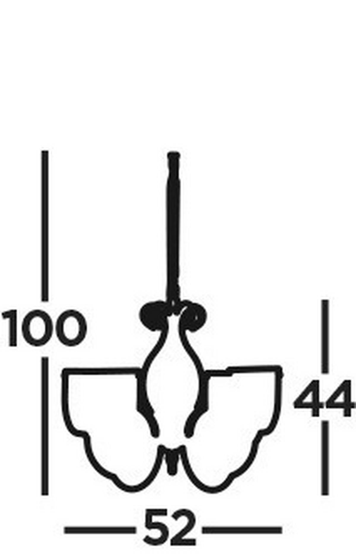 Hängeleuchte 6355-5ab - Messingfarben, Design, Glas/Metall (52/44cm)