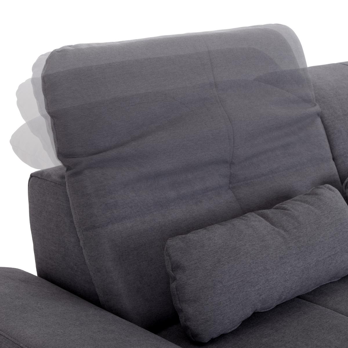 Ecksofa mit Schlaffunktion Paso, Webstoff - Chromfarben/Grau, MODERN, Textil (315/260cm) - Luca Bessoni