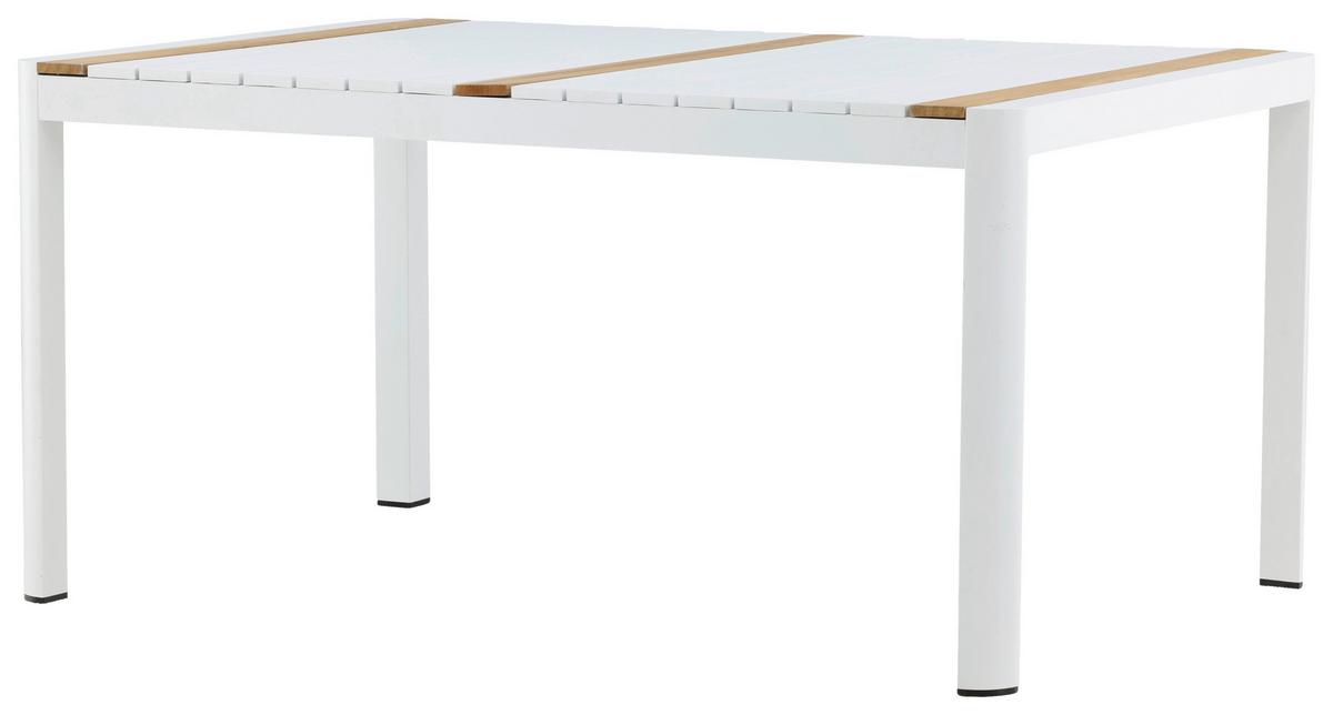 Gartentisch Togo Teakholz/metall L 90 Cm - Weiß, KONVENTIONELL, Holz/Metall (150/90/75cm) - Gardenson