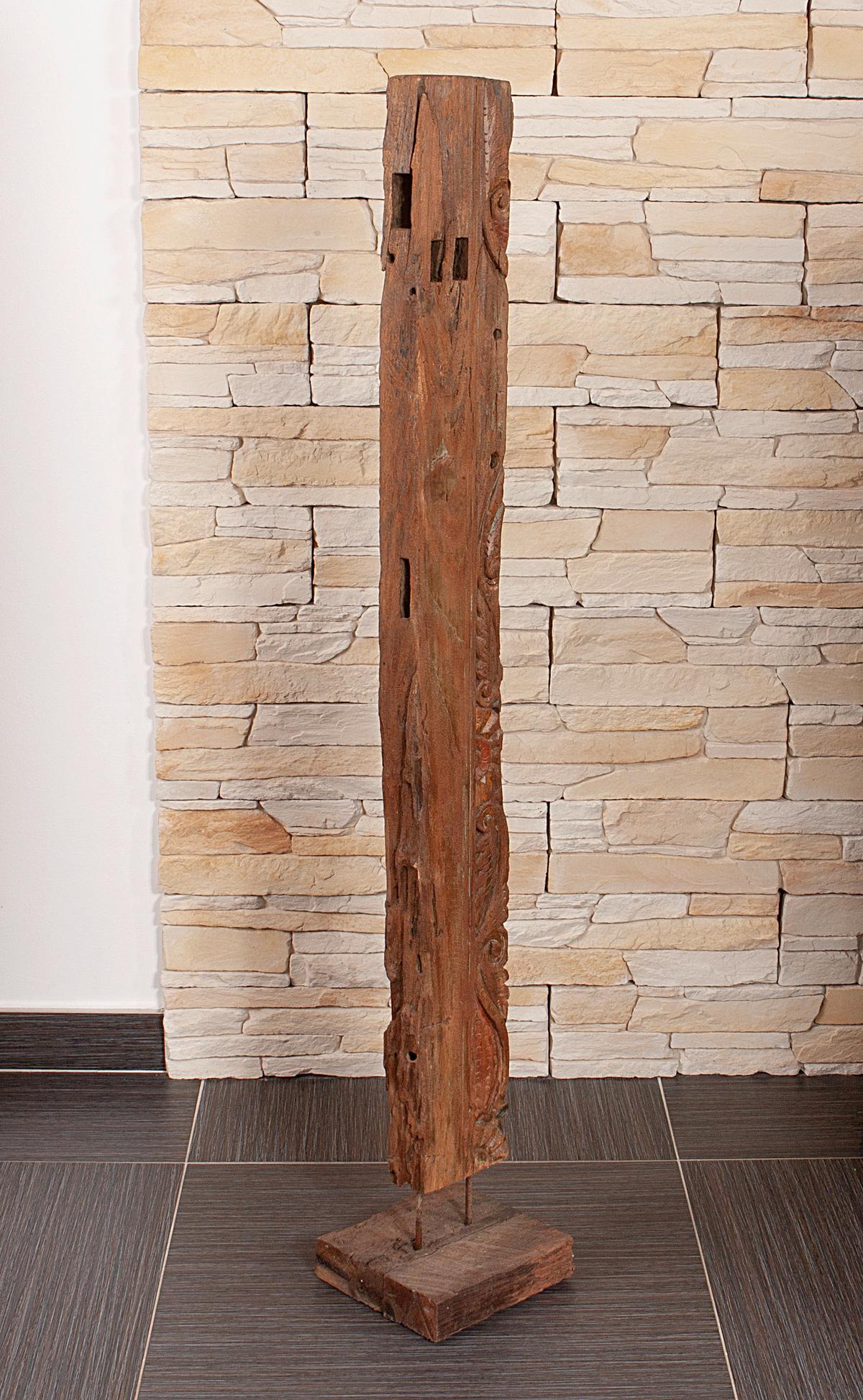 Skulptur Vanimo - Braun, Basics, Holz (20,5/132/20,5cm) - Gardenson