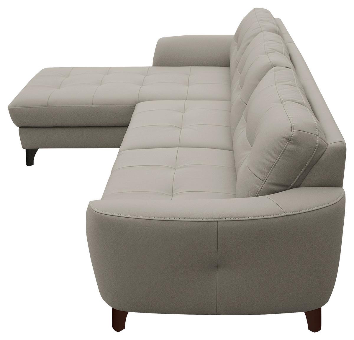 Ecksofa Nordic Plantinfarben S: 168x238 cm - Platinfarben/Buchefarben, Design, Leder/Textil (168/238cm) - Livetastic