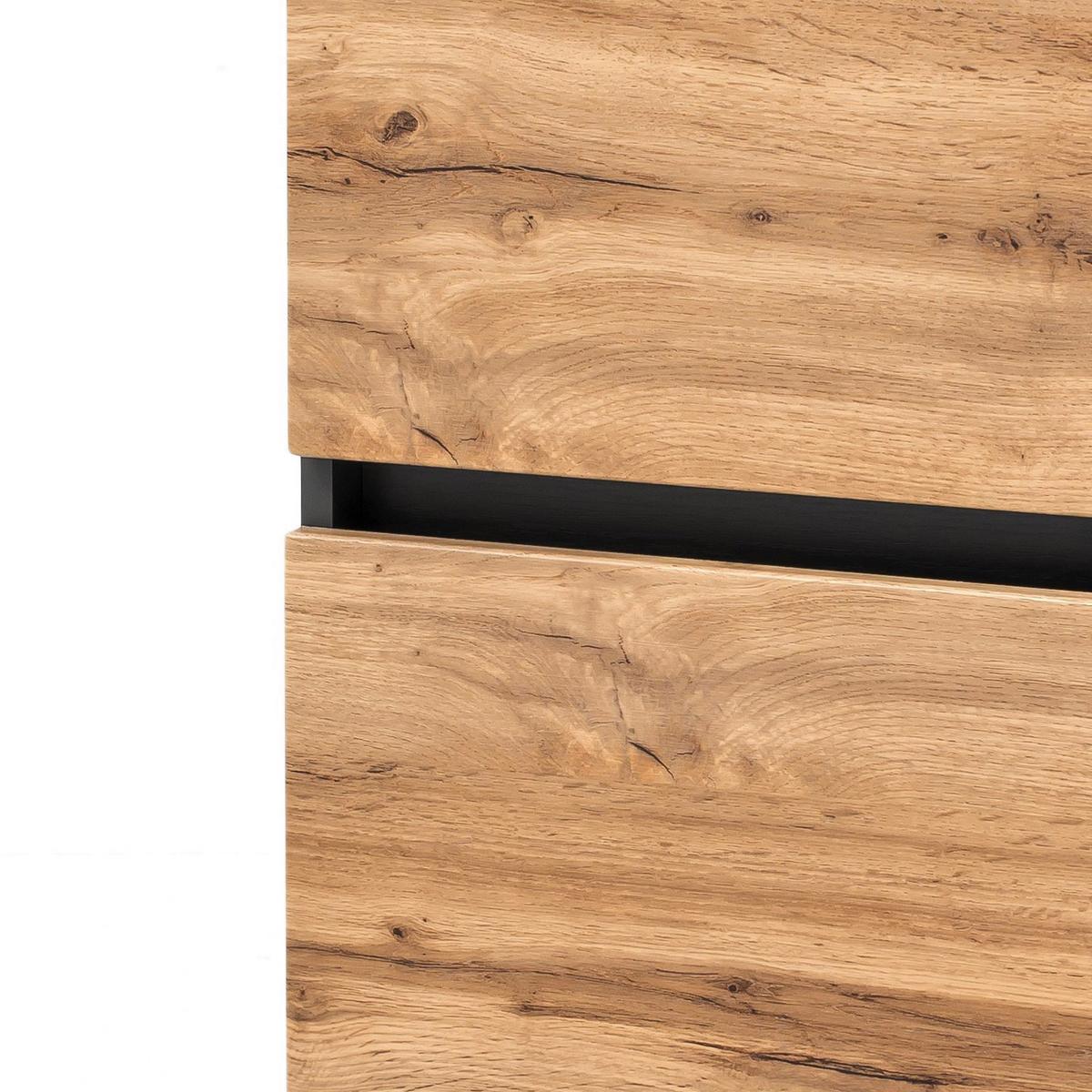 Badezimmer Unterschrank Kopenhagen BxH 40x79 cm - Eichefarben/Silberfarben, KONVENTIONELL, Holzwerkstoff (40/79/35cm) - Held