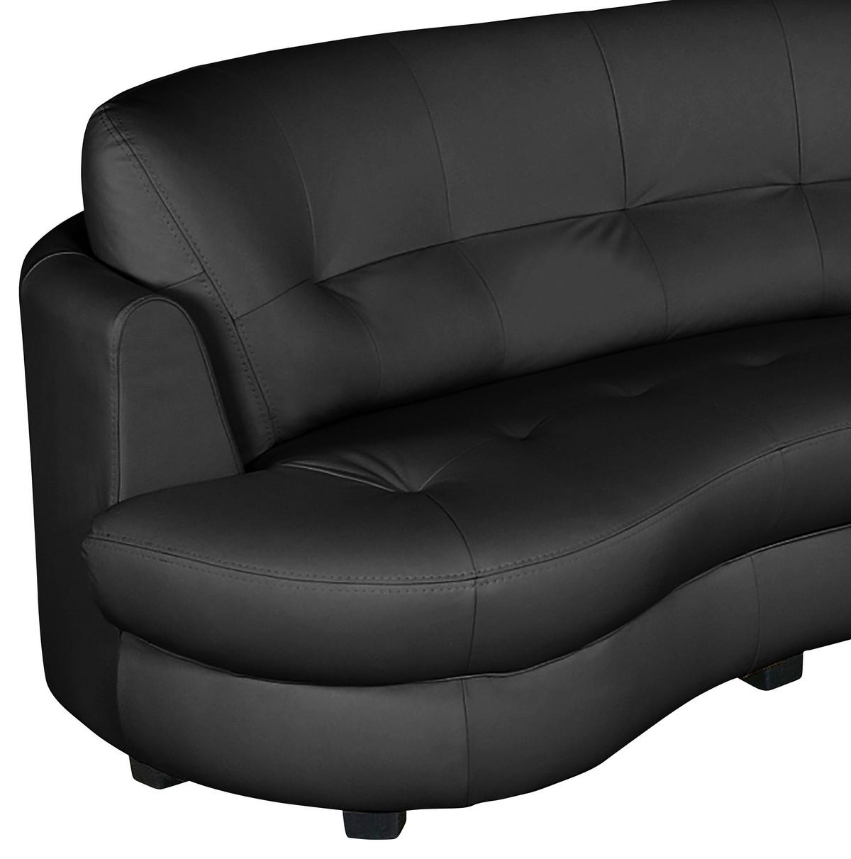 Ecksofa Bretania Schwarz S: 300x113 cm - Schwarz, Design, Leder/Textil (300/113cm) - Livetastic