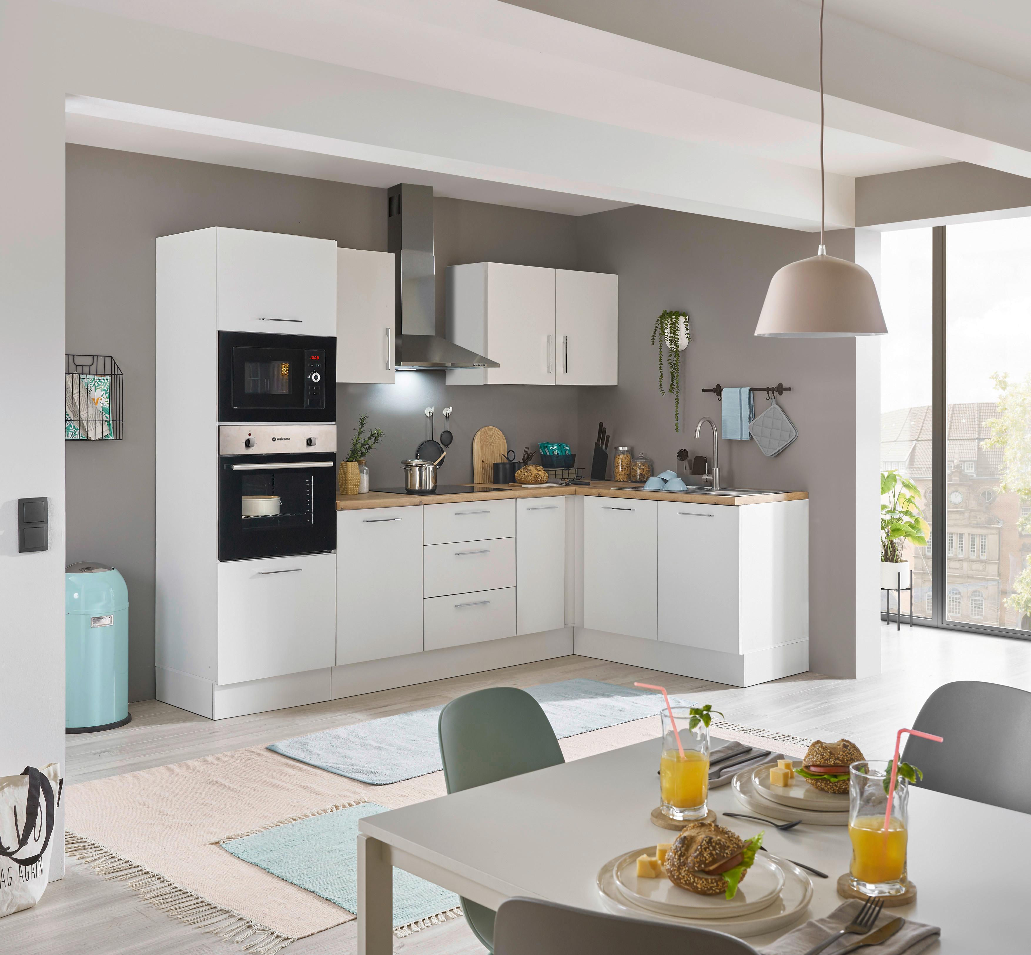 Eckküche Turin Weiß/Eiche Dekor 270x165 cm - Weiß/Eiche Artisan, Basics, Holzwerkstoff (270/165cm) - MID.YOU