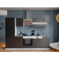 Küchenblock Malia Küchenblock 280 cm - Graphitfarben/Weiß, Basics, Holzwerkstoff (280cm) - Respekta