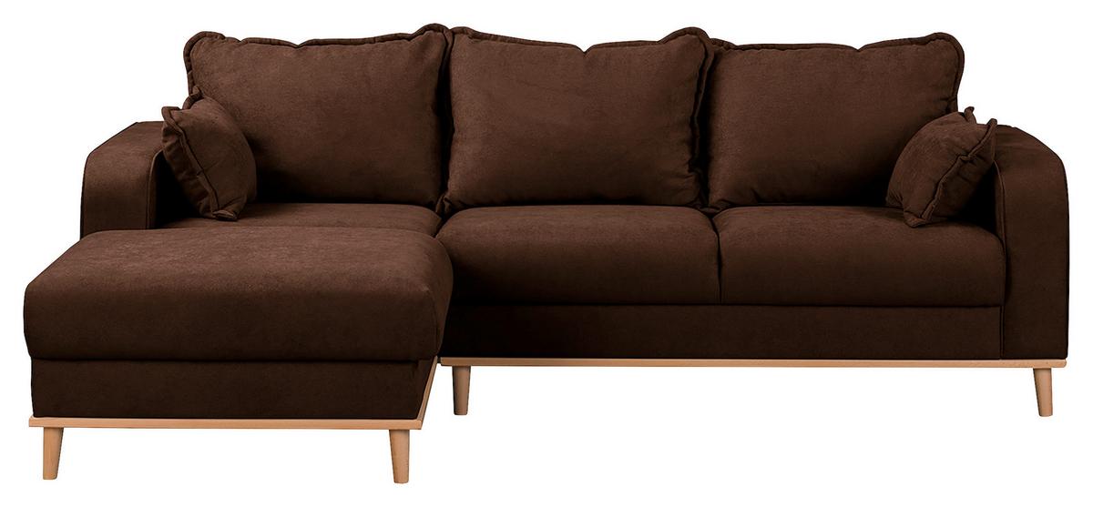 Ecksofa Beata Braun S: 150x230 cm - Wengefarben/Braun, Design, Textil (150/230cm) - Livetastic