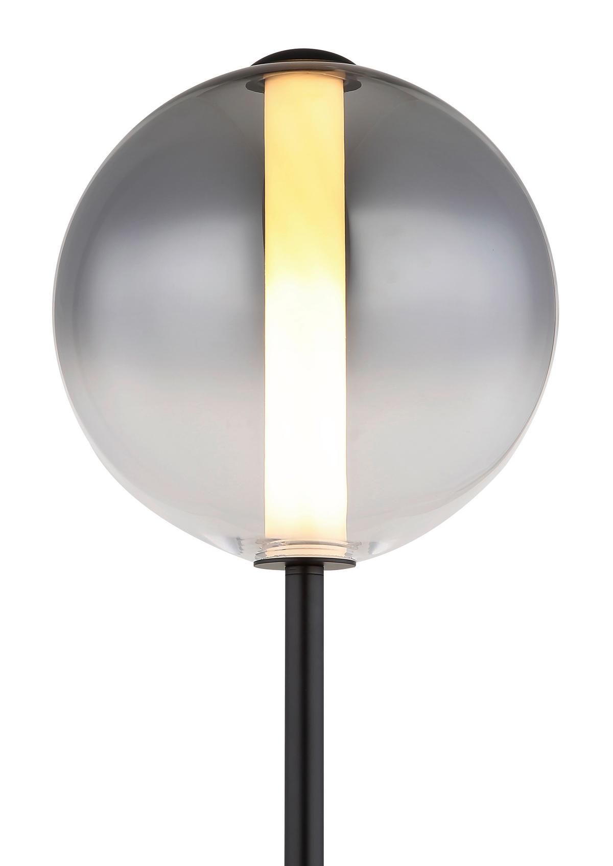 LED-Stehleuchte Lacy Grau Schwarz Weiß D: 25 cm - Schwarz/Weiß, KONVENTIONELL, Glas/Kunststoff (25/152cm) - Globo