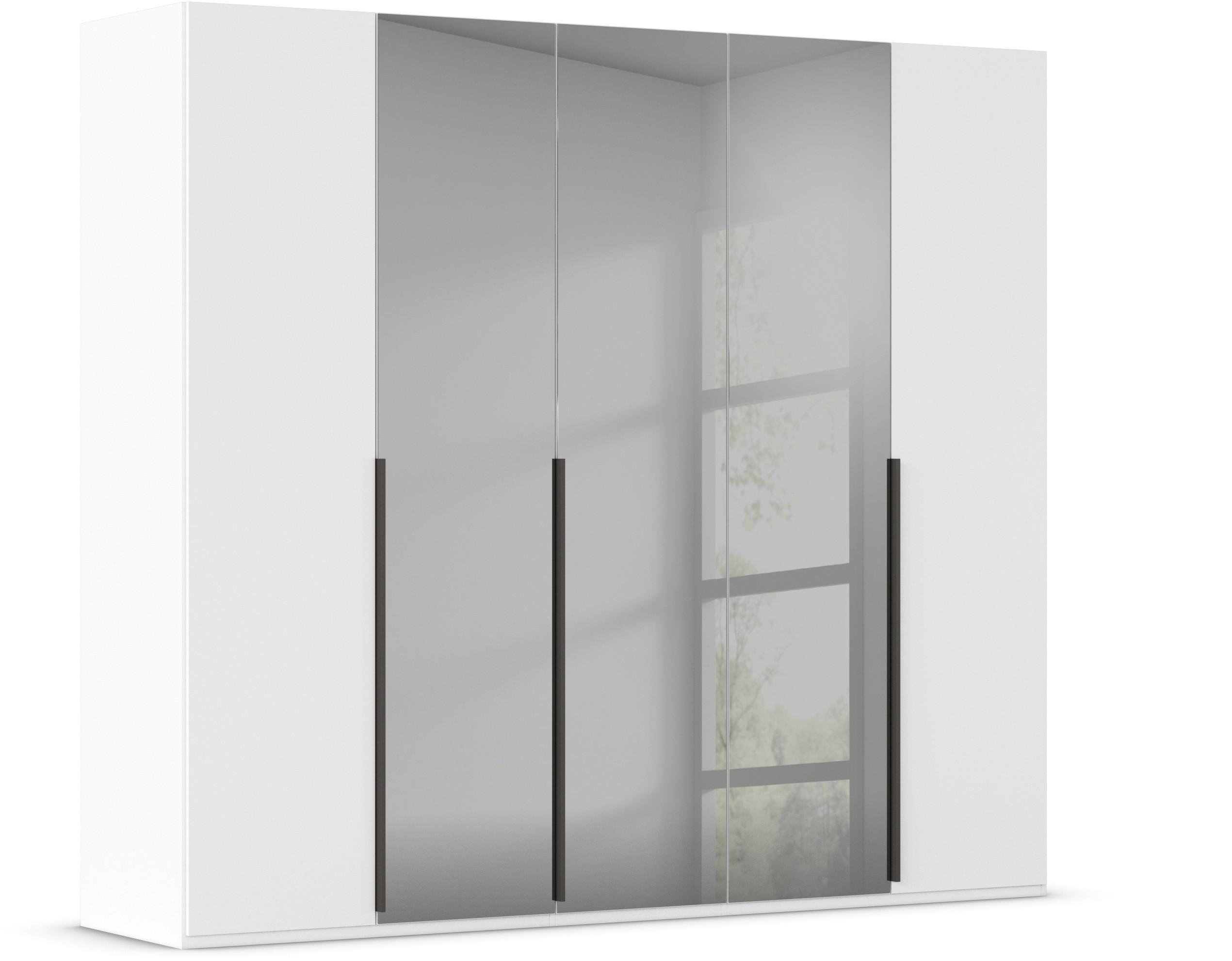 Drehtürenschrank Paola Grau Weiß B: 251 cm - Weiß/Grau, Trend, Glas/Holzwerkstoff (251/223/61cm) - Rauch Möbel