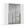 Drehtürenschrank Paola Grau Weiß B: 251 cm - Weiß/Grau, Trend, Glas/Holzwerkstoff (251/223/61cm) - Rauch Möbel