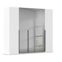 Drehtürenschrank Paola Grau Weiß B: 251 cm - Weiß/Grau, Trend, Glas/Holzwerkstoff (251/223/61cm) - Rauch Möbel