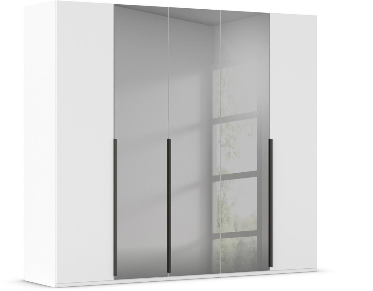 Drehtürenschrank Paola Grau Weiß B: 251 cm - Weiß/Grau, Trend, Glas/Holzwerkstoff (251/223/61cm) - Rauch Möbel