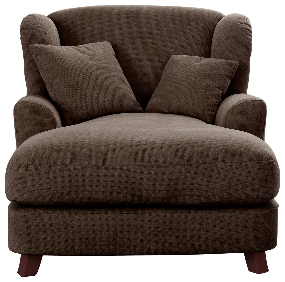 XXXL-Sessel Asado dunkelbraun teilmassiv, B: 109 cm - Dunkelbraun, MODERN, Holzwerkstoff/Textil (109/104/145cm) - Sit & More