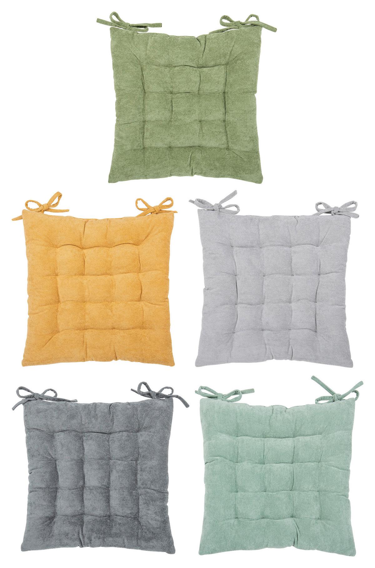Sitzkissen Campino Anthrazit 40x40 cm Polyester - Anthrazit, MODERN, Textil (40/40/4cm) - Luca Bessoni