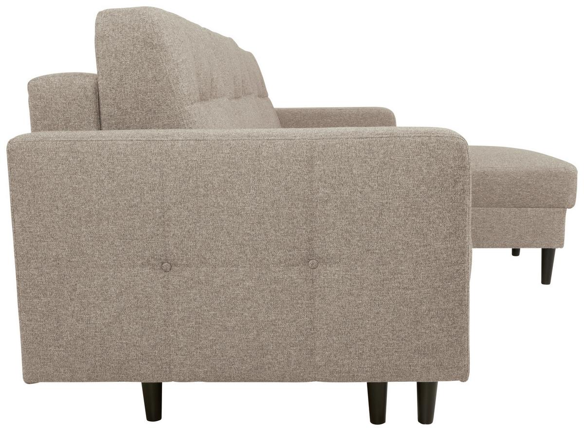 Eckschlafsofa Noret Beige S: 223/157 cm - Beige/Schwarz, KONVENTIONELL, Textil (223/157cm) - MID.YOU