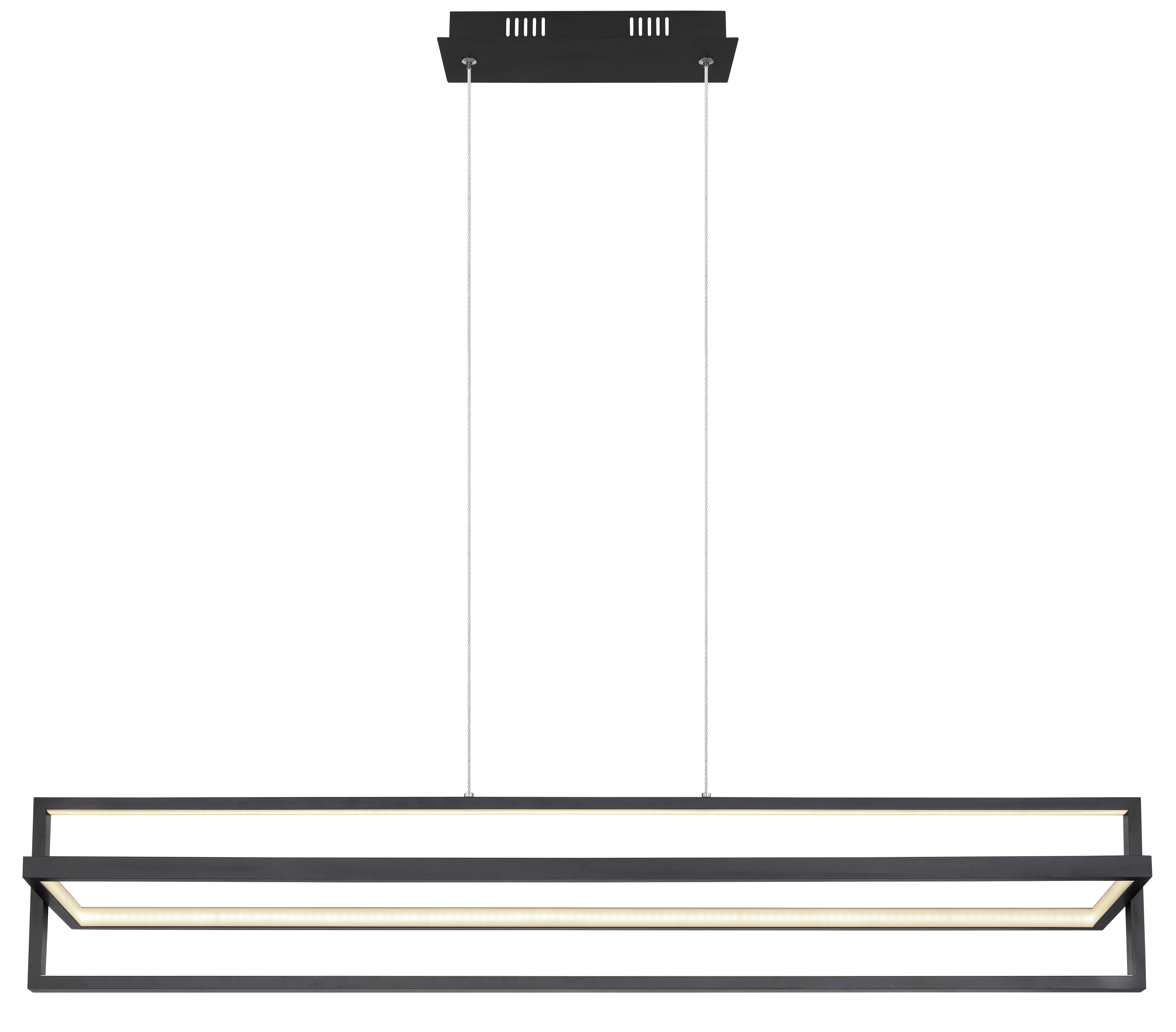 Hängeleuchte 67195h - Opal/Schwarz, Trend, Kunststoff/Metall (102/18/120cm) - Globo