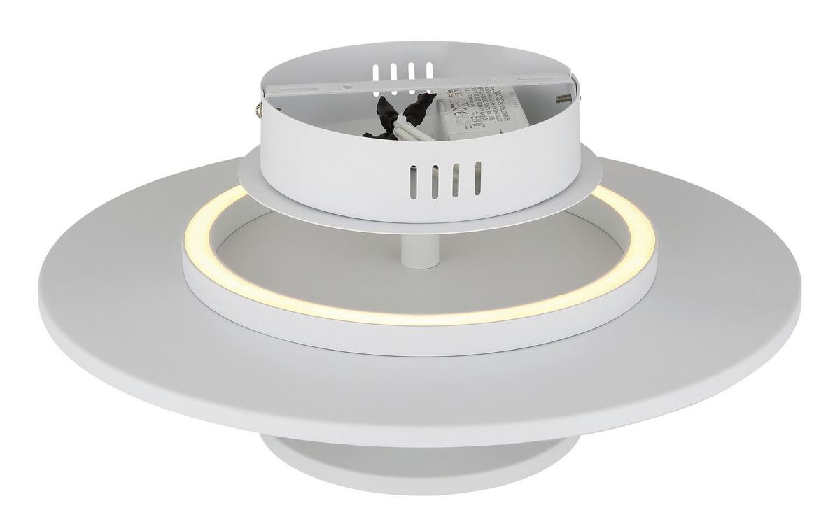 LED-Deckenleuchte 15647wd - Beige/Hellgrau, Basics, Kunststoff/Textil (38/18cm) - Globo