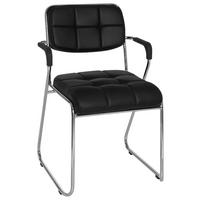 Besucherstuhl Zanta Schwarz Bis 110 Kg - Chromfarben/Schwarz, Basics, Kunststoff/Textil (49/79/44cm) - MID.YOU