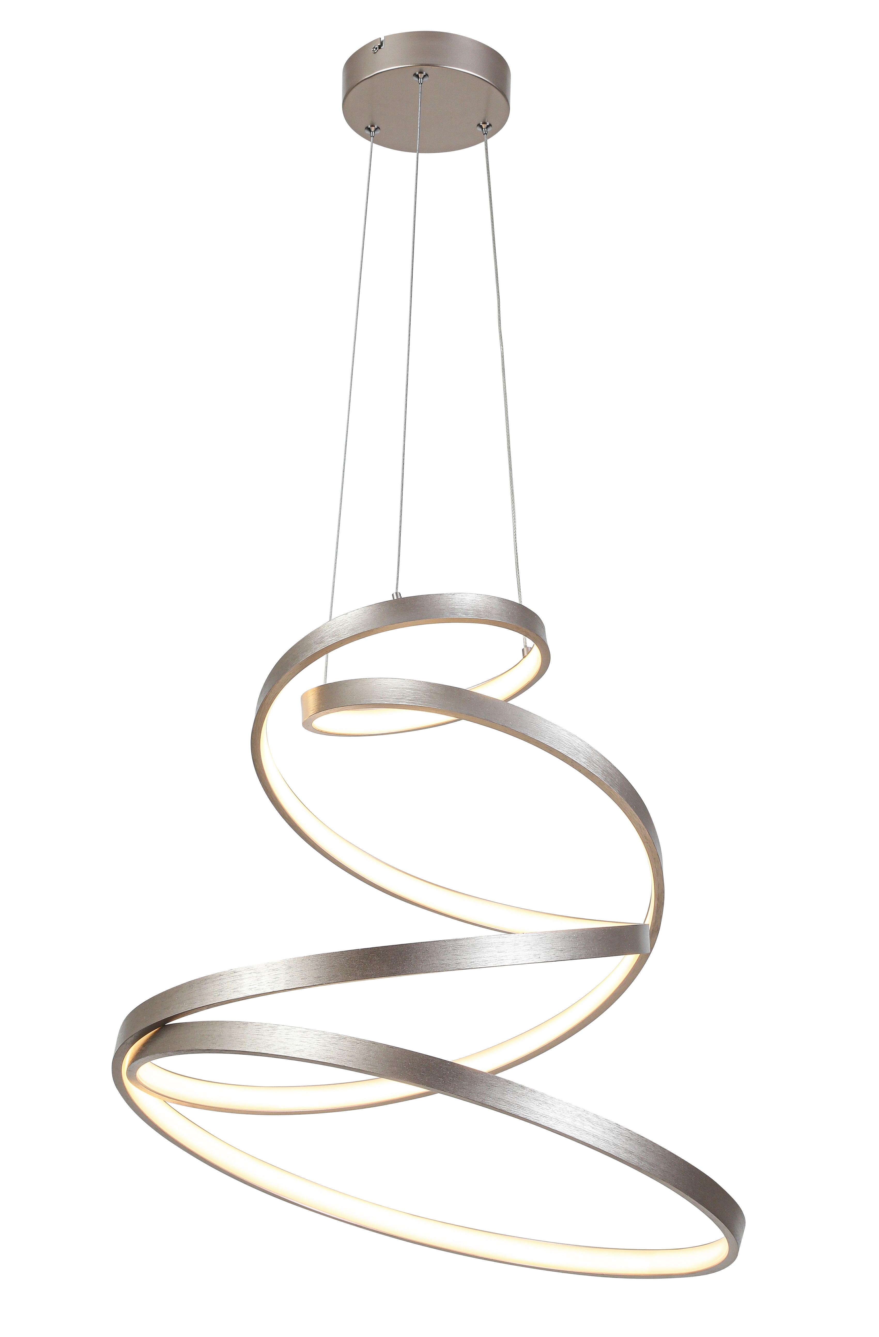 LED-Hängeleuchte Chantal - Champagner, Basics, Kunststoff/Metall (50/120cm) - Luca Bessoni