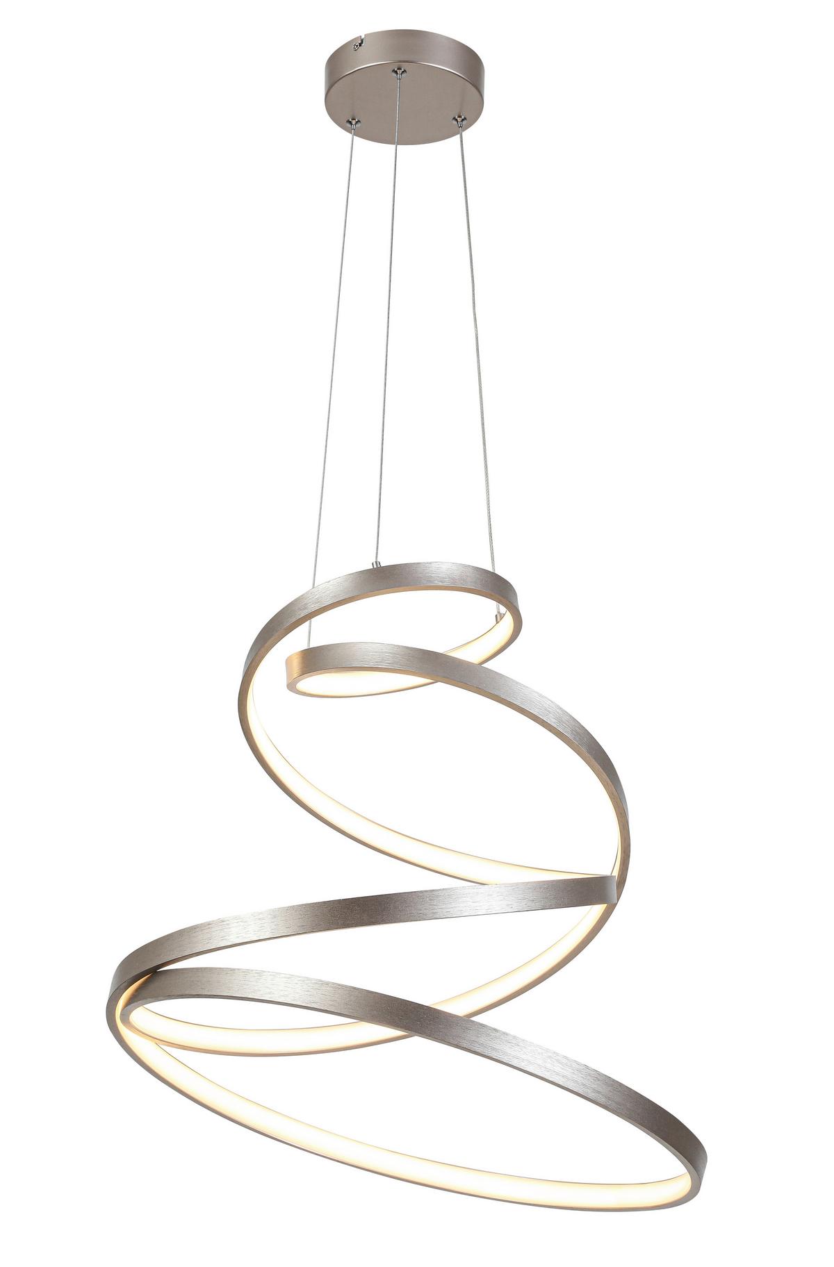 LED-Hängeleuchte Chantal - Champagner, Basics, Kunststoff/Metall (50/120cm) - Luca Bessoni