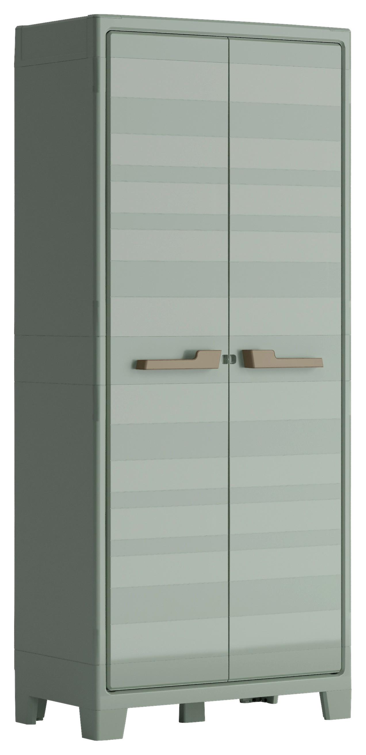 Werkzeugschrank E-com Planet Outdoor 44x1852x80 Cm - Jadegrün, Design, Kunststoff (80/182/44cm) - Keter