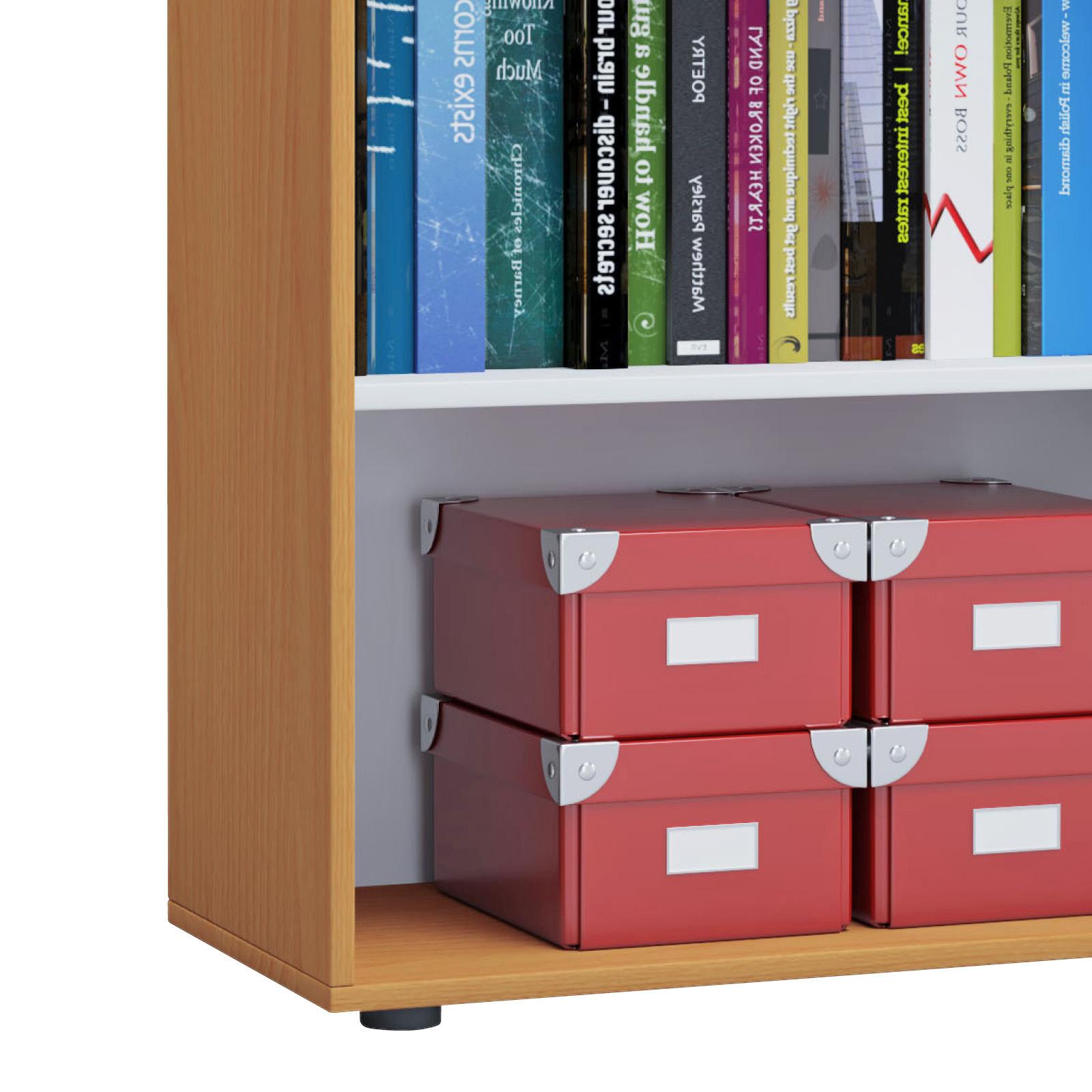 Aktenregal Lona XL Buche Dekor B: 70 cm - Buchefarben/Schwarz, Basics, Holzwerkstoff (70/105/37cm) - MID.YOU