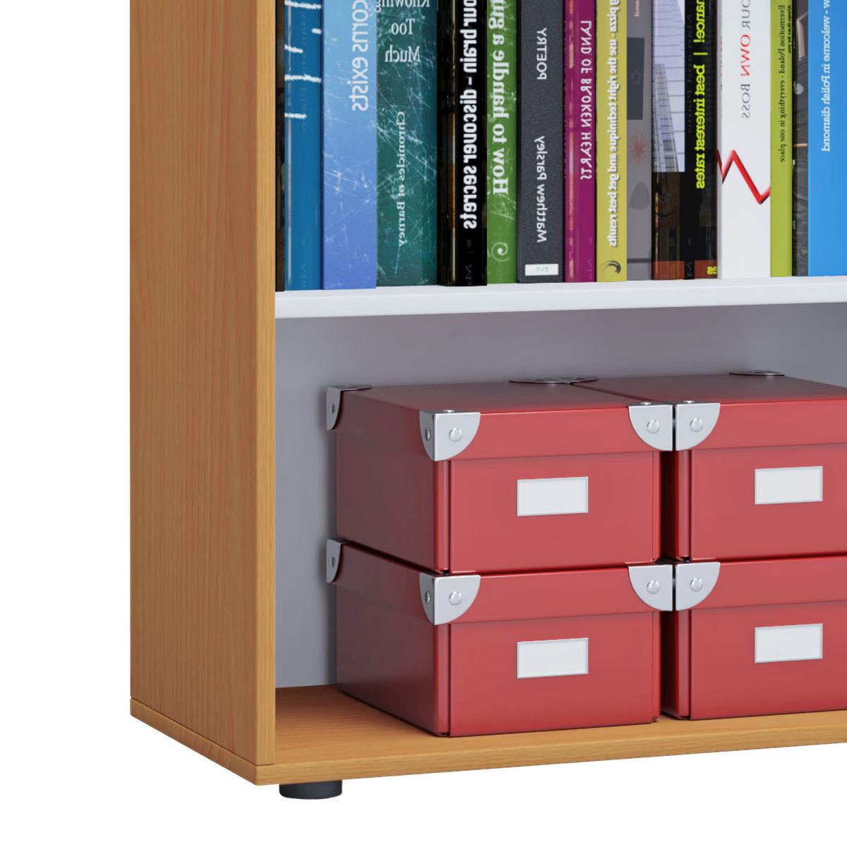 Aktenregal Lona XL Buche Dekor B: 70 cm - Buchefarben/Schwarz, Basics, Holzwerkstoff (70/105/37cm) - MID.YOU