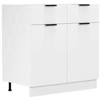 Küchenunterschrank Fasola Weiß B: 80 cm - Weiß, Trend, Holzwerkstoff/Kunststoff (80/82/46cm) - MID.YOU