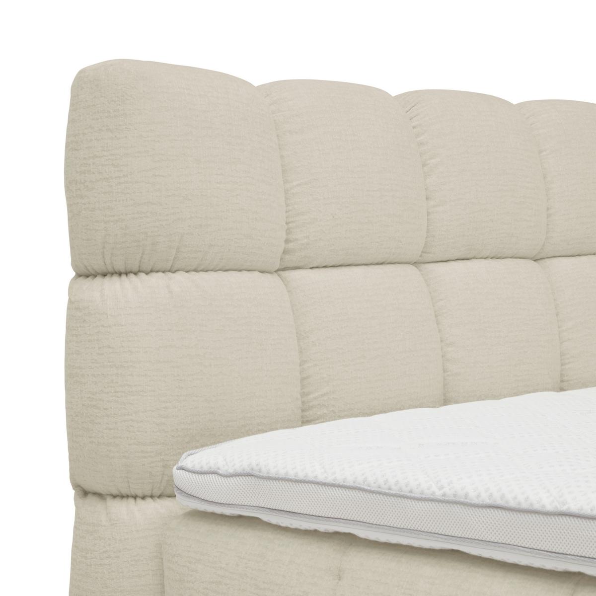 Boxspring postel BUBBLE BOX 180/200 cm, béžová - černá/béžová, Konvenční, kov/dřevo (180/200cm) - Premium Living