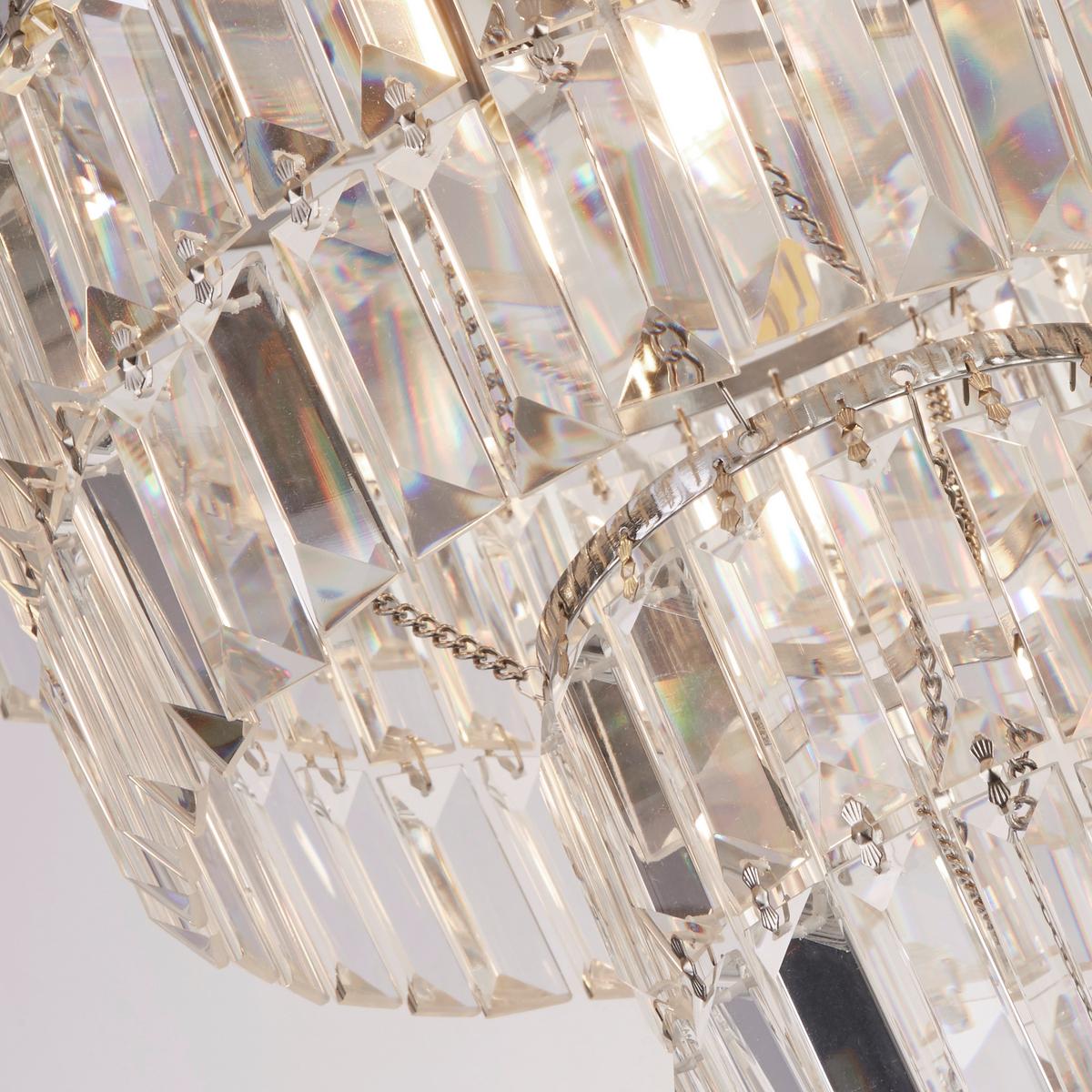 Bad-Deckenleuchte Empire Ip44 Chromfarben Kristallglas - Chromfarben, Design, Glas/Metall (50/45cm)