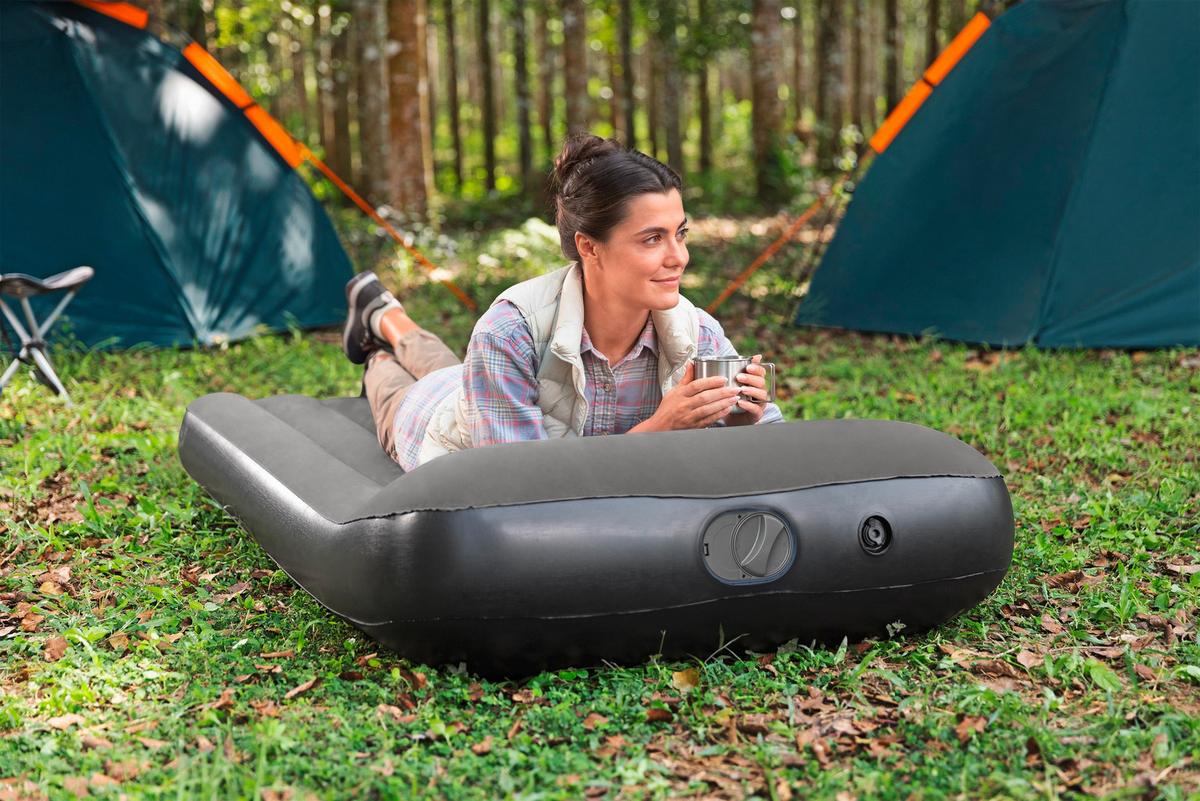 Luftbett Lukas 188x99x30 cm Bis 300kg, inkl. Pumpe - Dunkelgrau/Schwarz, KONVENTIONELL, Kunststoff (188/99cm) - Bestway