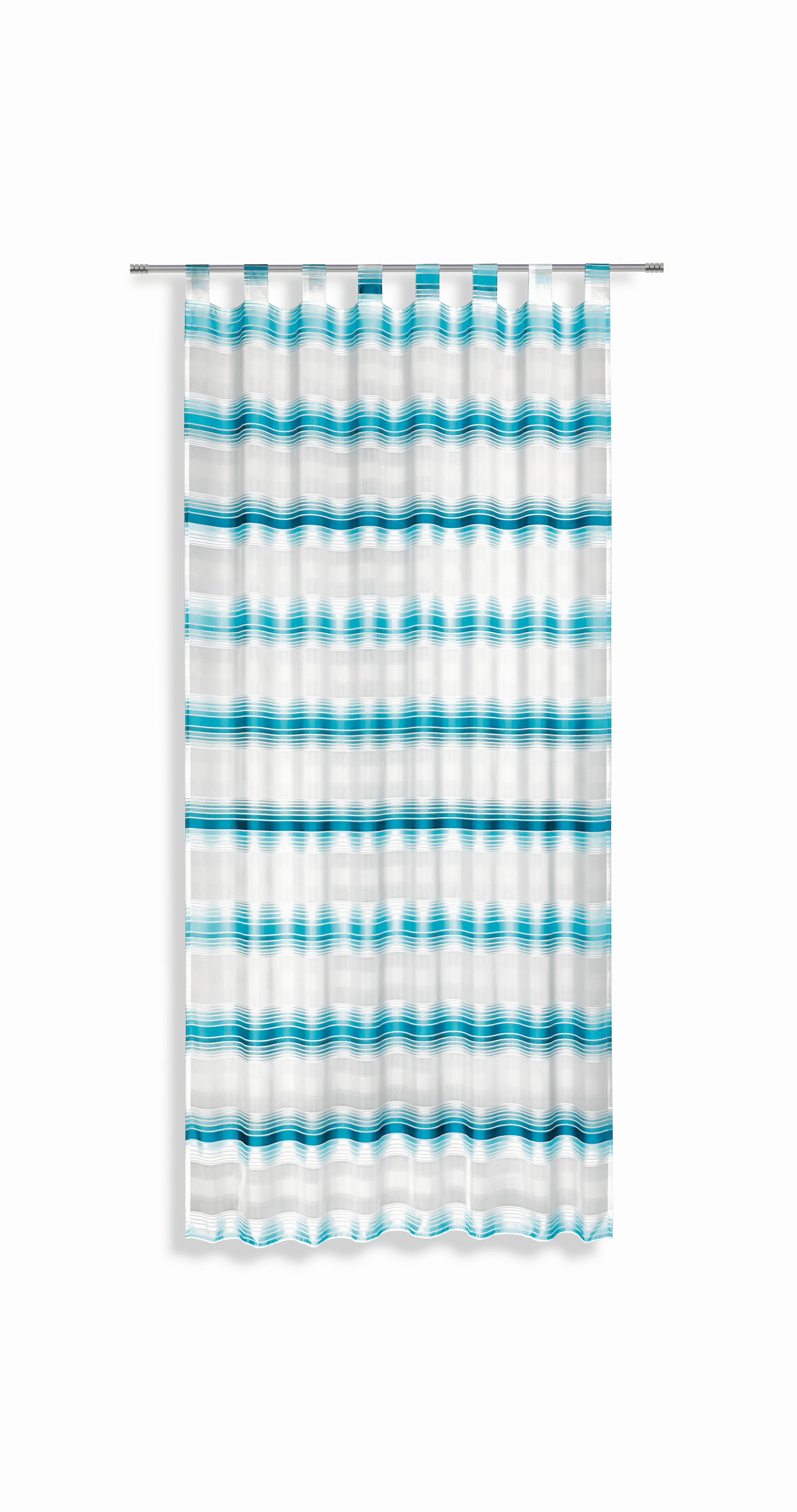 Vorhang Mit Schlaufen Und Band Fianna 140x245 Cm Blau/ Weiß - Blau/Weiß, KONVENTIONELL, Textil (140/245cm) - Luca Bessoni