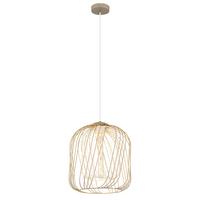 Hängeleuchte Dichti Creme Weiß Sandfarben D: 35 cm - Sandfarben/Creme, Basics, Kunststoff/Metall (35/150cm) - Globo