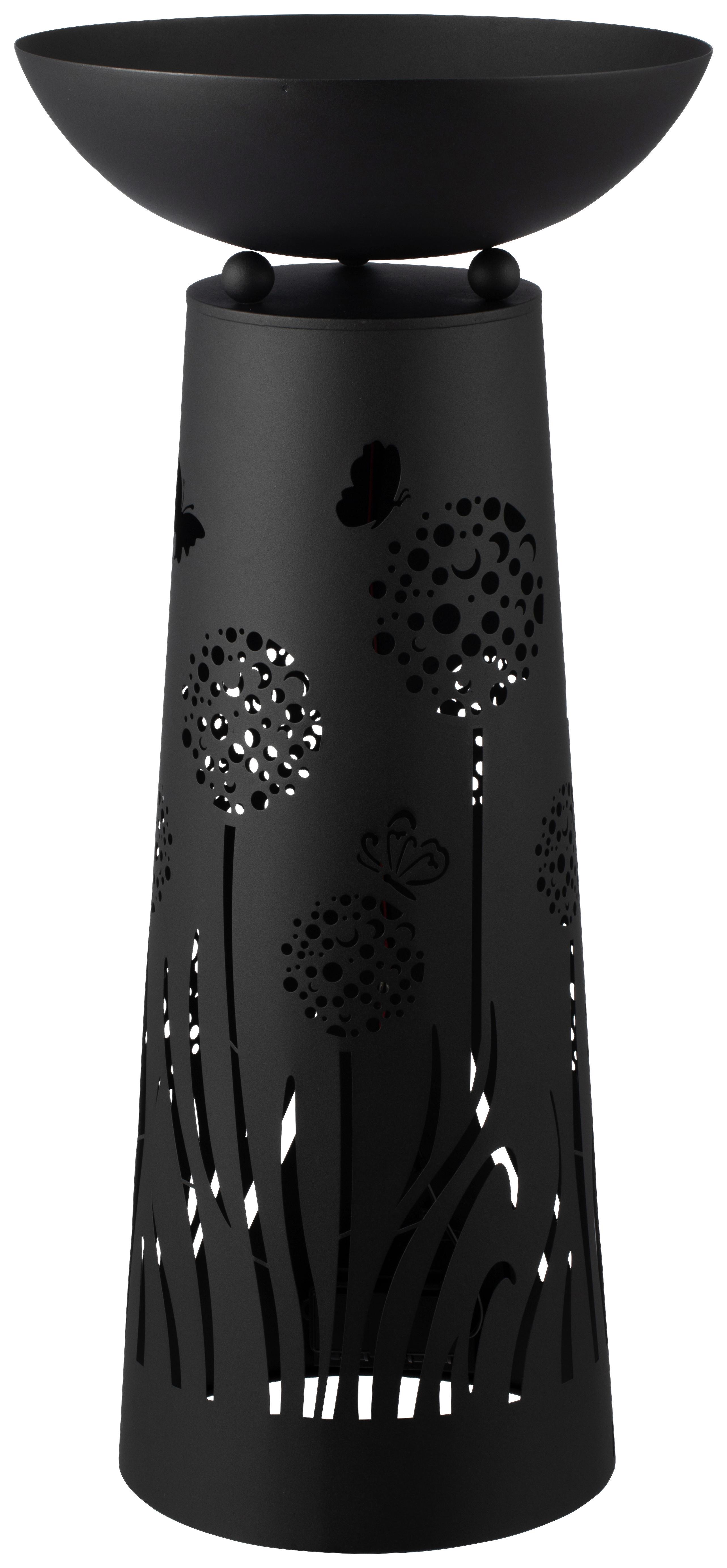 Dekosäule Riki - Schwarz, KONVENTIONELL, Metall (34/73cm) - Luca Bessoni