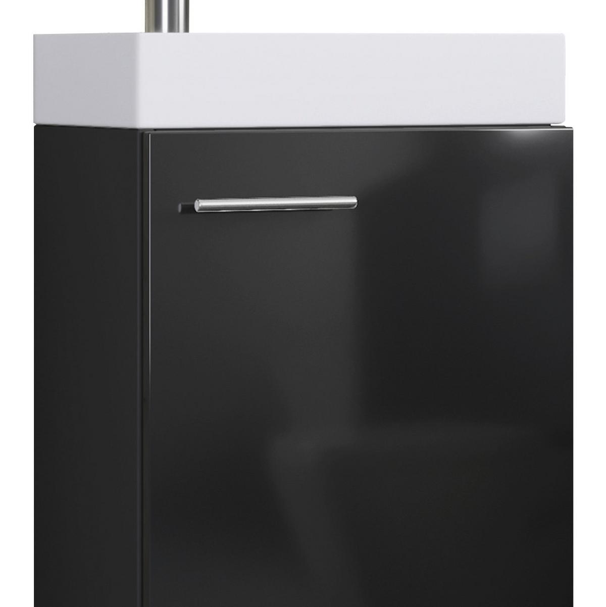Badmöbel-set Gäste Wc 3-tlg. Slito B: 41 Cm Schwarz - Schwarz/Weiß, KONVENTIONELL, Keramik/Holzwerkstoff (41cm) - MID.YOU